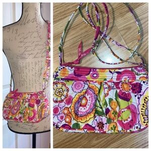 Vera Bradley Frannie Clementine Crossbody Spring Summer Vibrant Floral Bag Purse